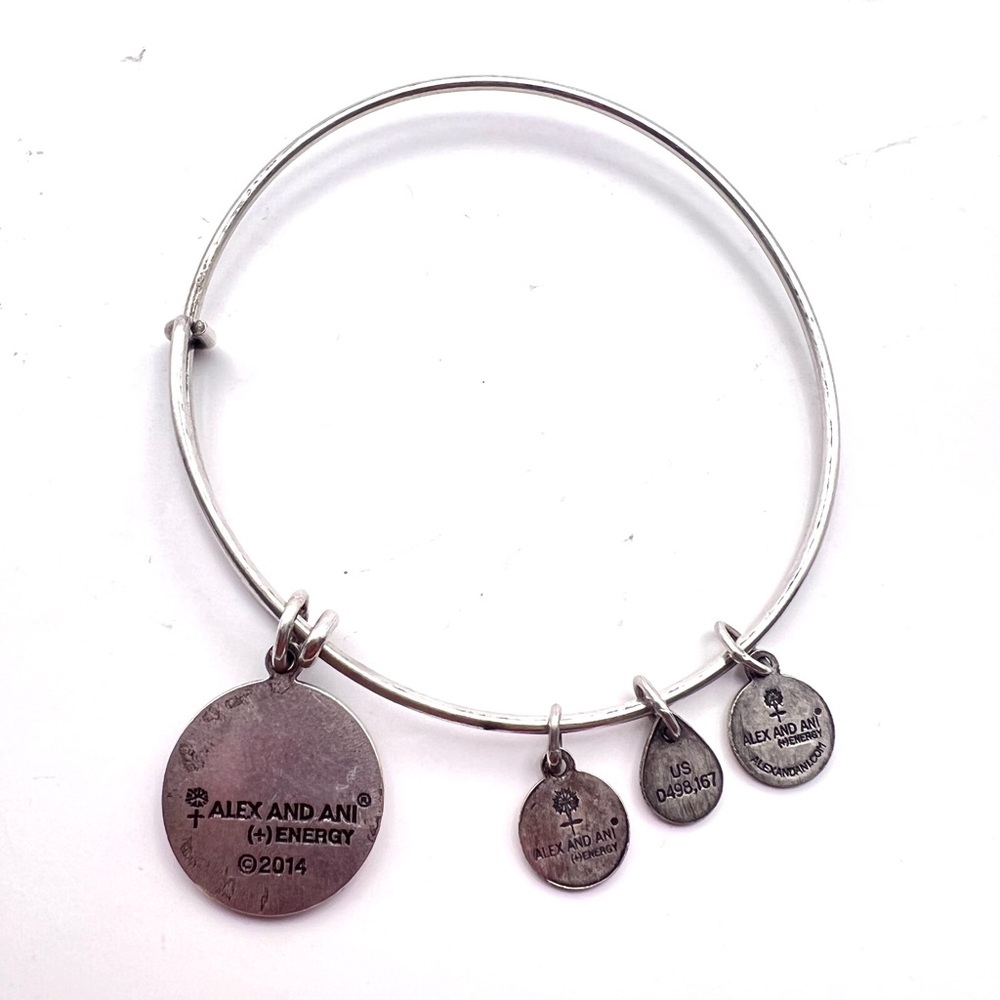 Alex and Ani Canada Maple Leaf Charm Bangle Bracelet Silver Tone 2014 - Picture 2 of 6